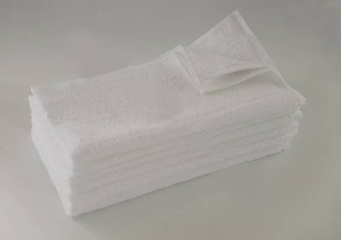 16x28 - WHITE Full Terry Salon Towels 100% Cotton : White / Cotton / English