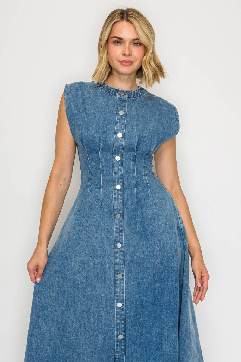 Timeless Button-Down Denim Dress