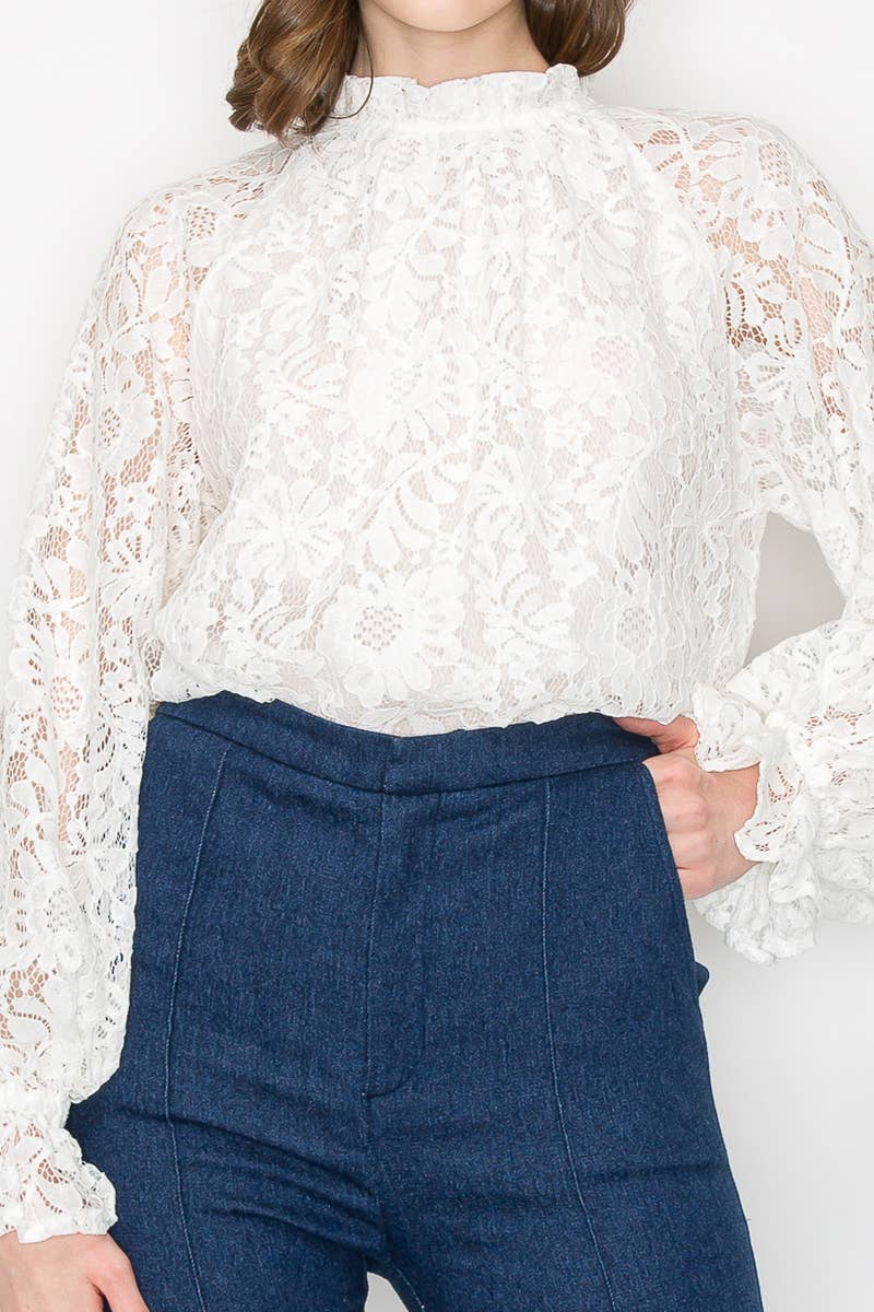 Vintage floral lace blouse