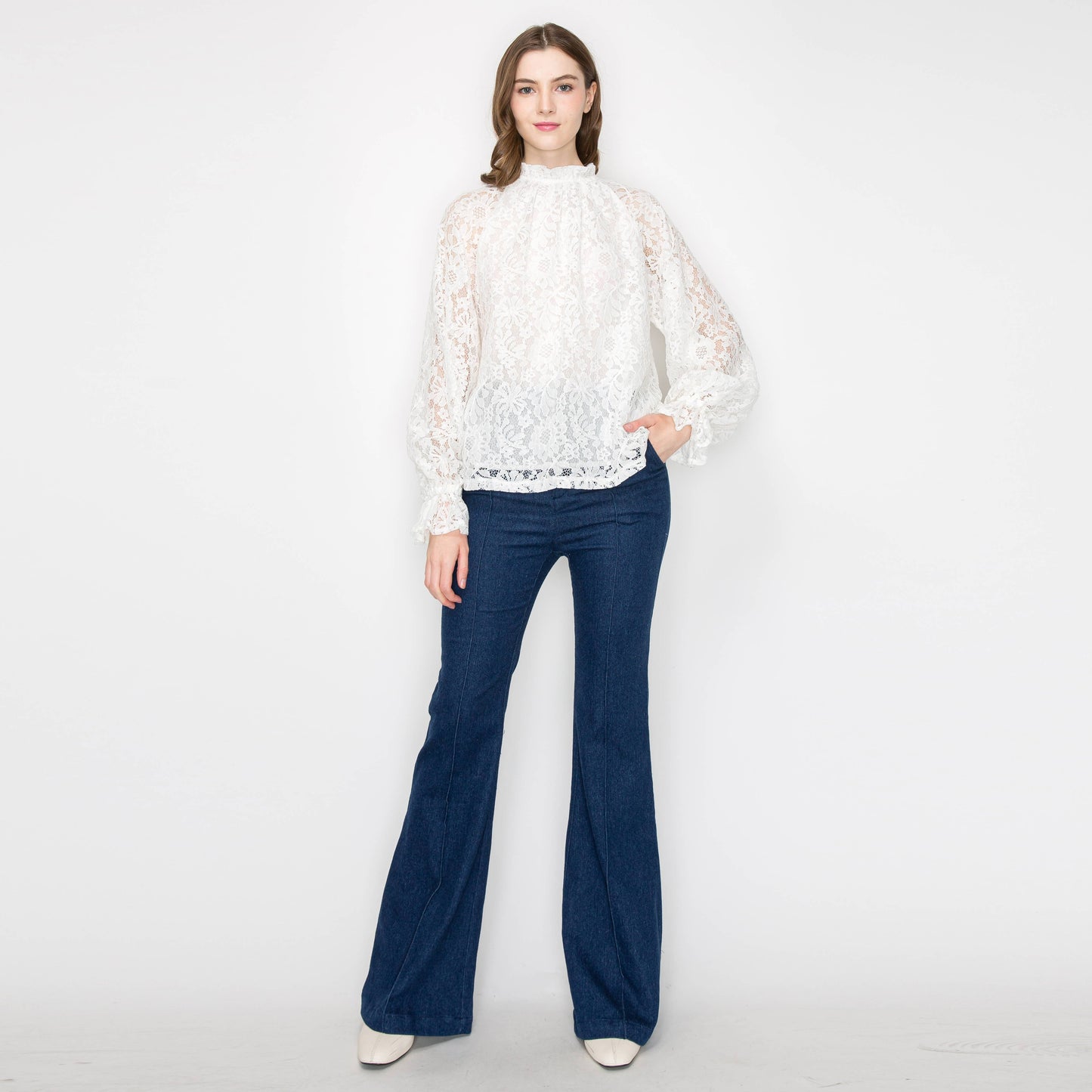 Vintage floral lace blouse