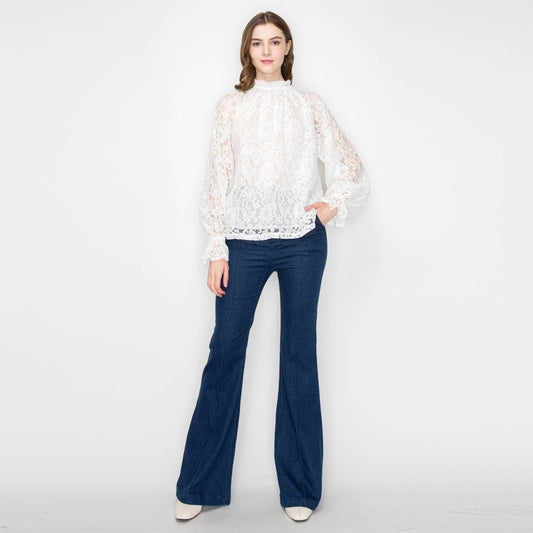 Vintage floral lace blouse