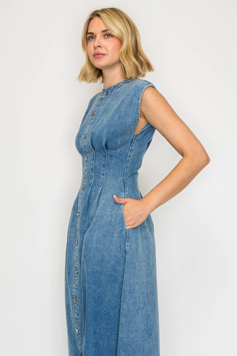 Timeless Button-Down Denim Dress