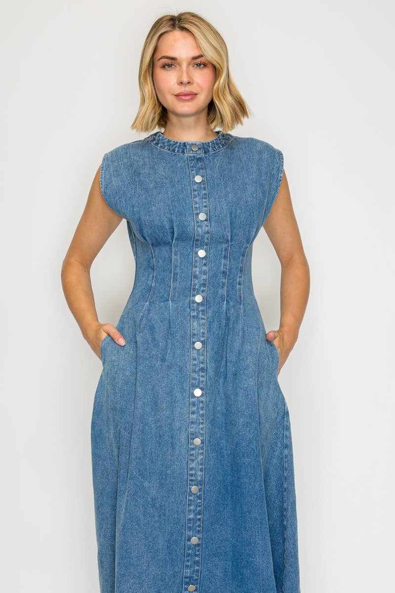 Timeless Button-Down Denim Dress