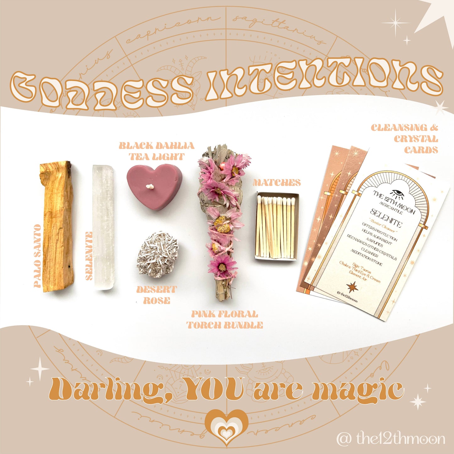GODDESS INTENTION KIT - Self-Care Ritual Kit - Gifting: Re-Usable Glass Jar