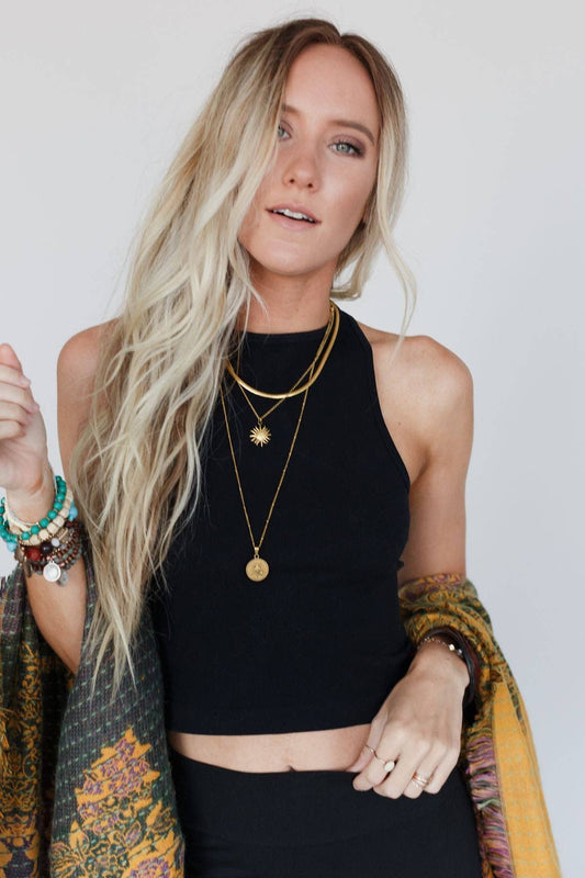 High Neck Racerback Brami - Black: M/L