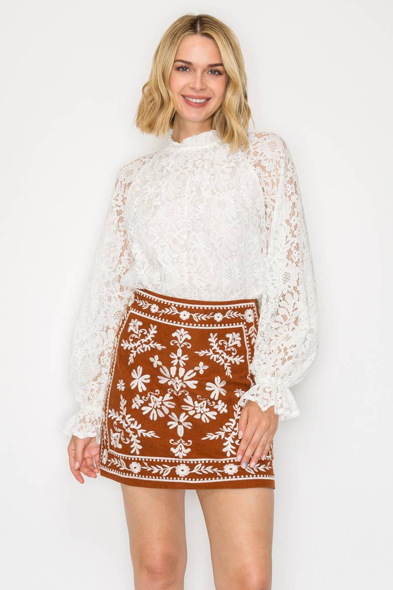 MONTANA Embroidery mini skirt