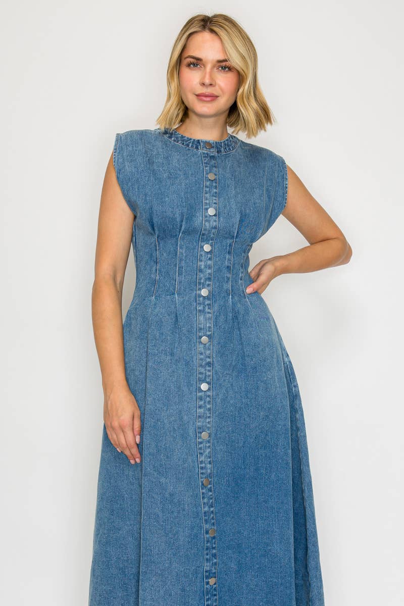 Timeless Button-Down Denim Dress