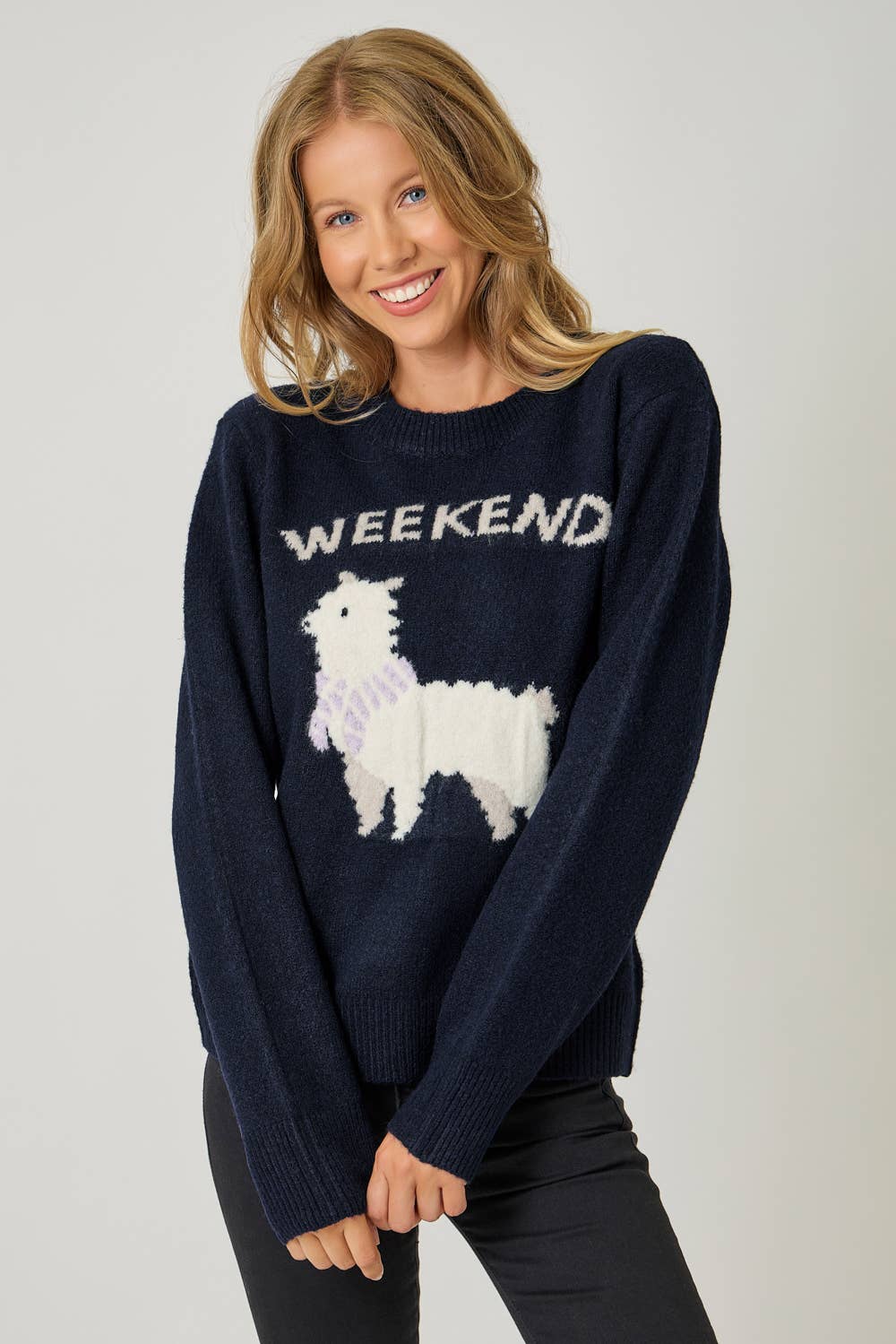 Weekend Pullover Sweater: Navy/Alpaca