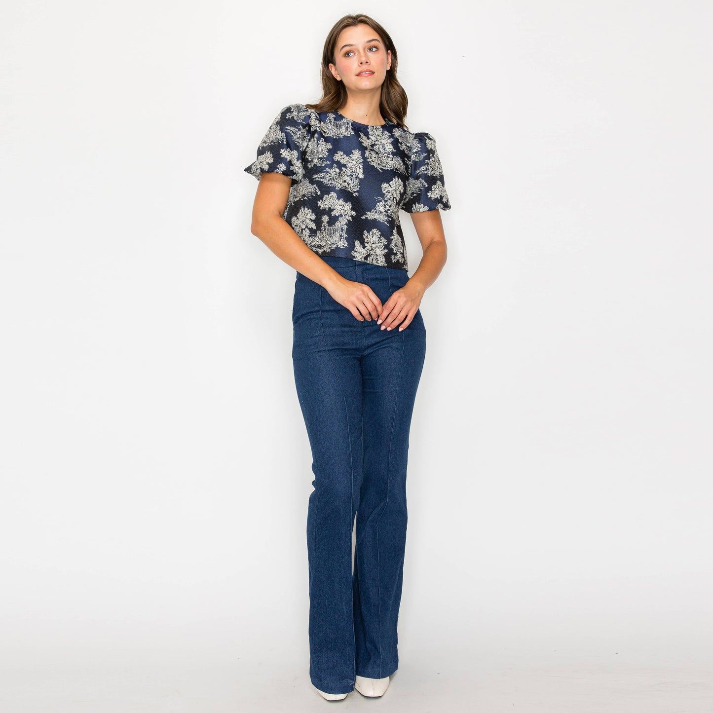 Toile Jacquard pattern top