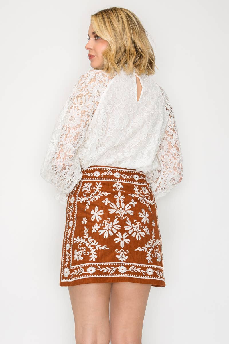 MONTANA Embroidery mini skirt
