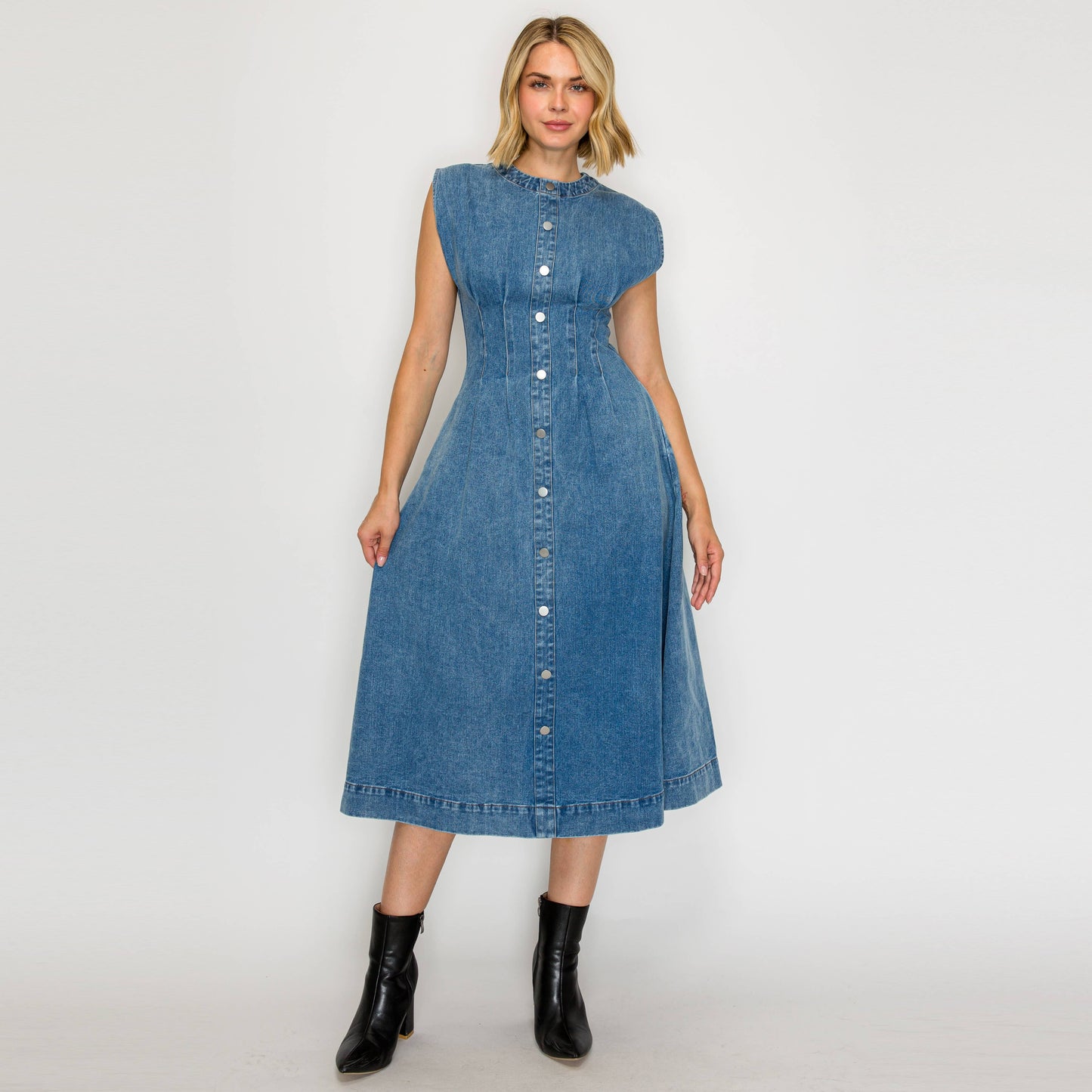 Timeless Button-Down Denim Dress