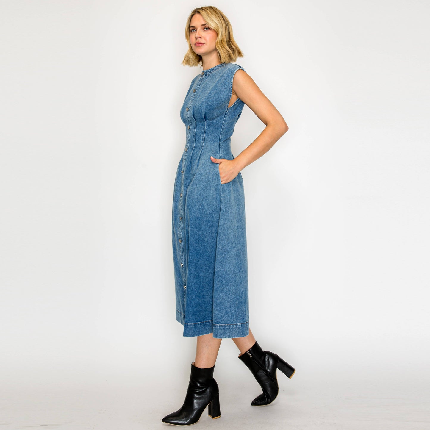 Timeless Button-Down Denim Dress