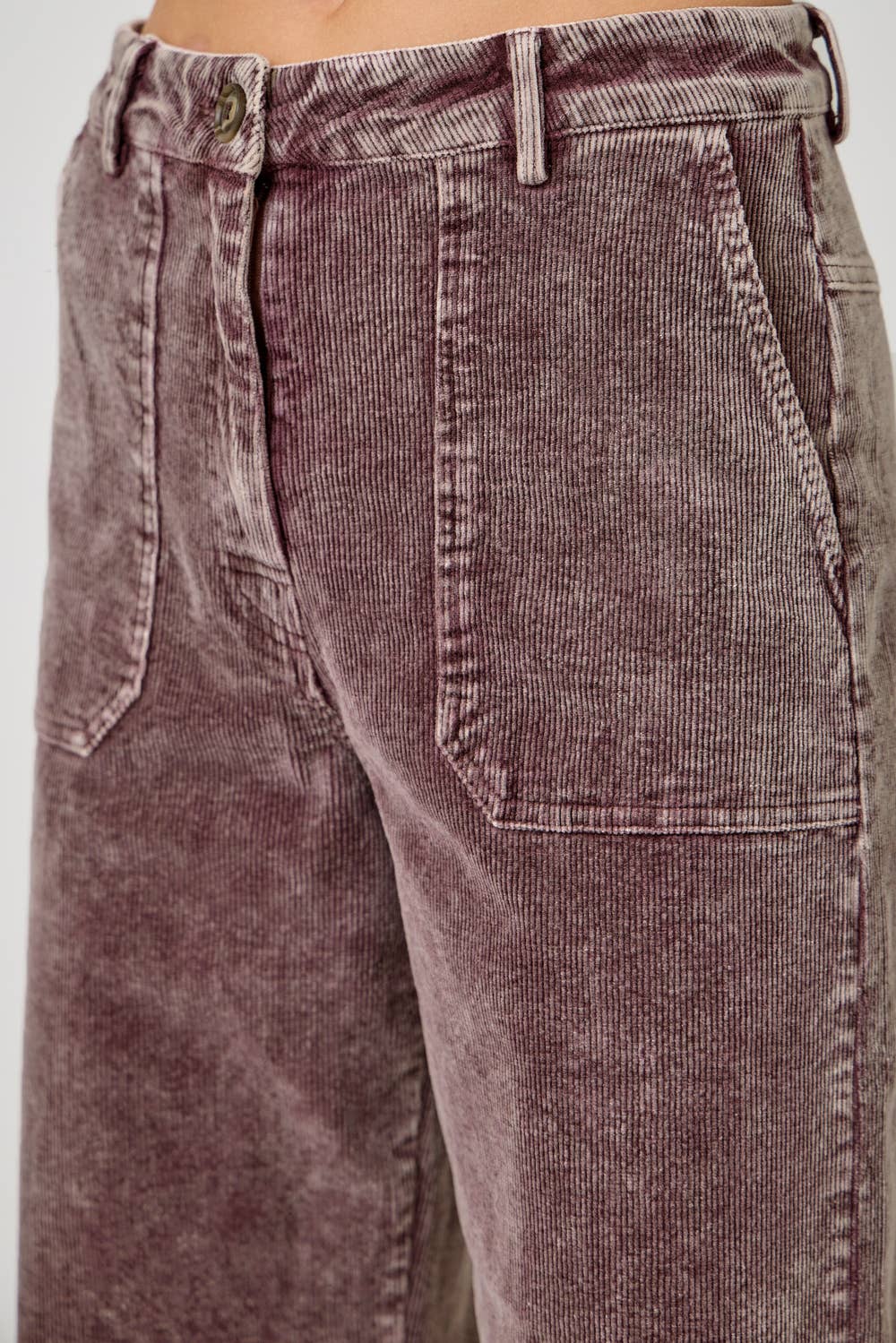 Washed Corduroy Trousers: Washed Choco