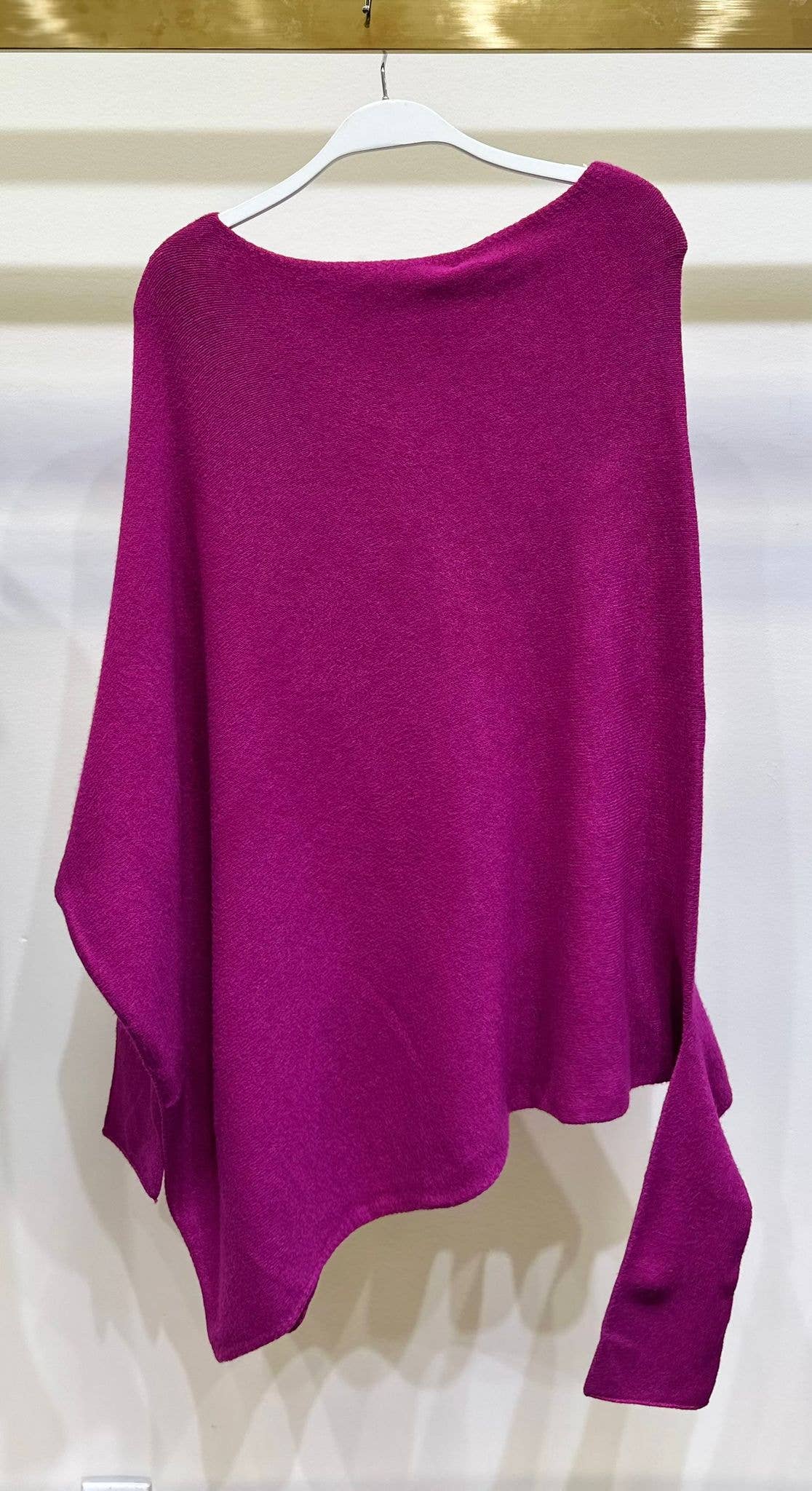 ASYMMETRICAL SWEATER: Magenta
