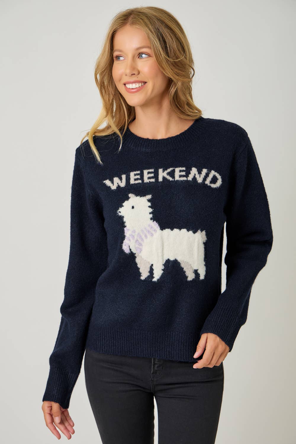Weekend Pullover Sweater: Navy/Alpaca