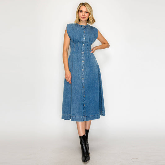 Timeless Button-Down Denim Dress