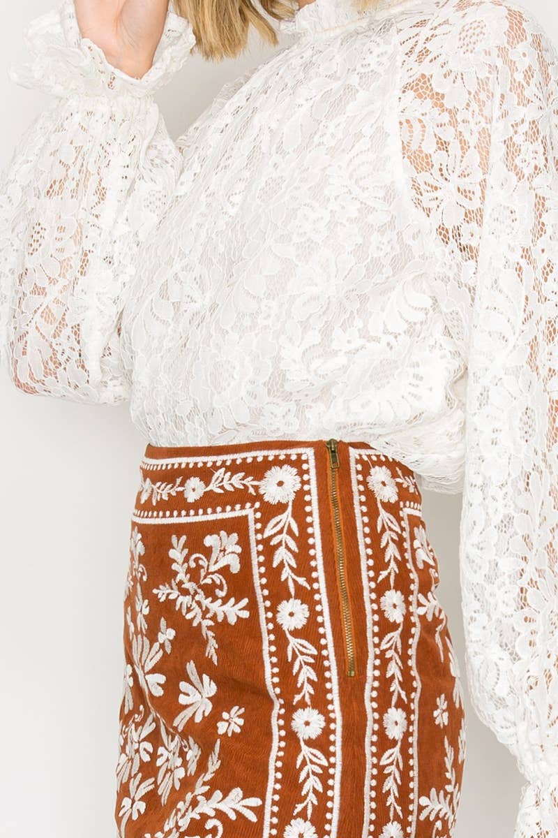 MONTANA Embroidery mini skirt