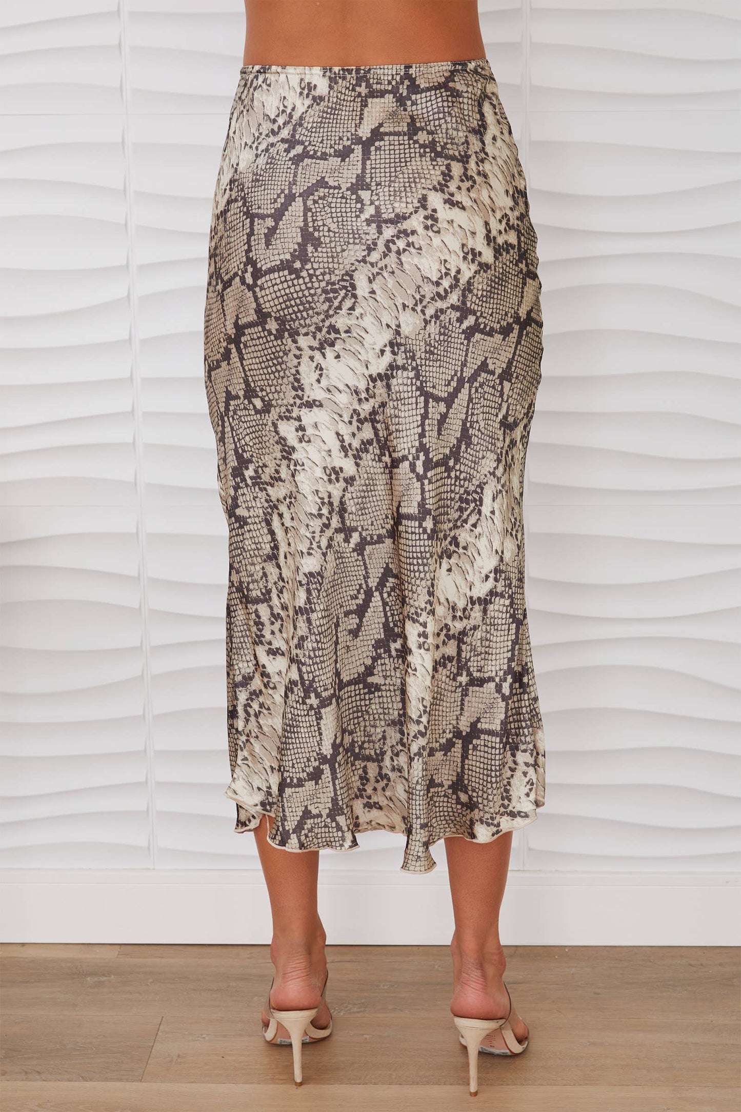 PYTHON PRINT SILKY MIDI SKIRT: Python