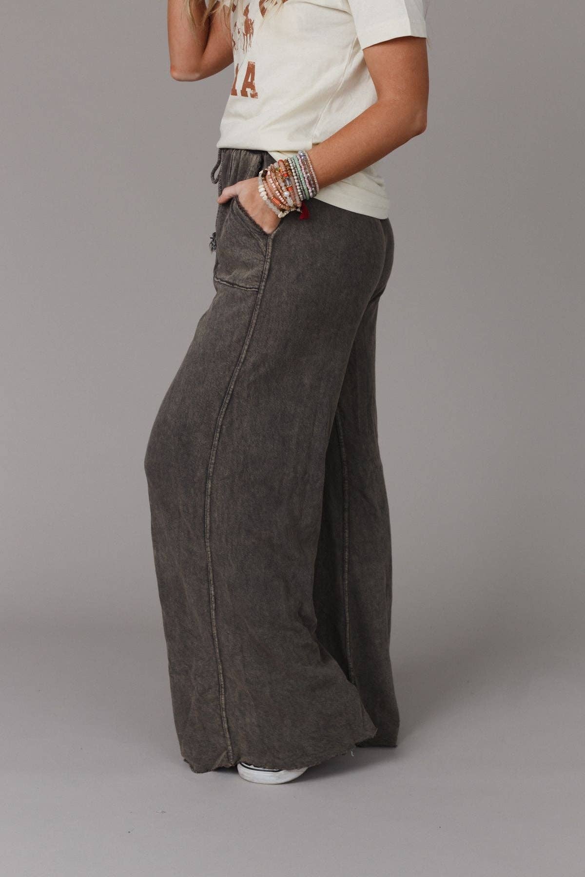 Relaxing Robin Wide Leg Pant - New Charcoal: Full / S