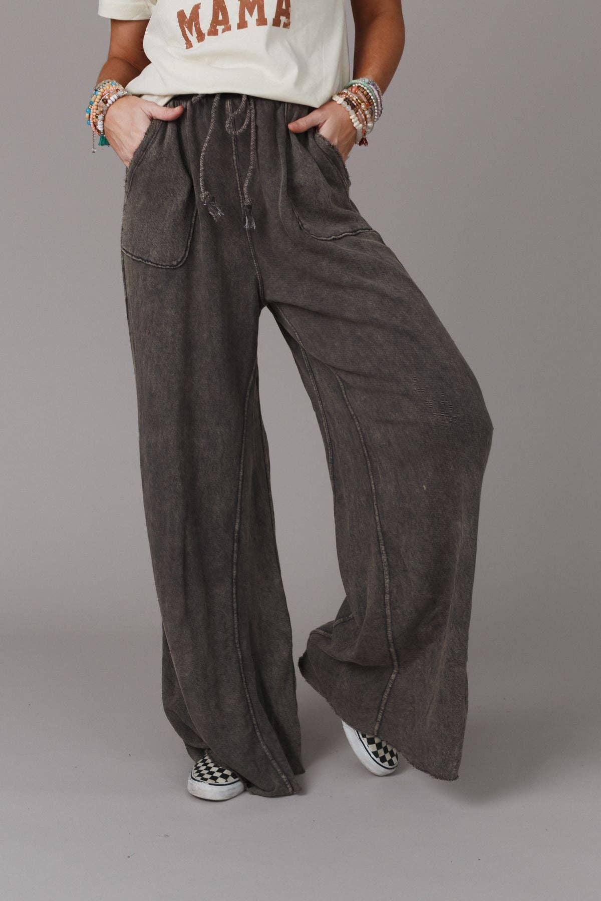 Relaxing Robin Wide Leg Pant - New Charcoal: Full / S