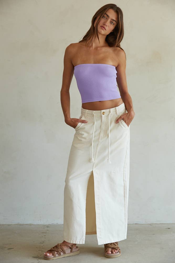 S1169N | Seamless Ribbed Tube Top: Electric Fuchsia / SM