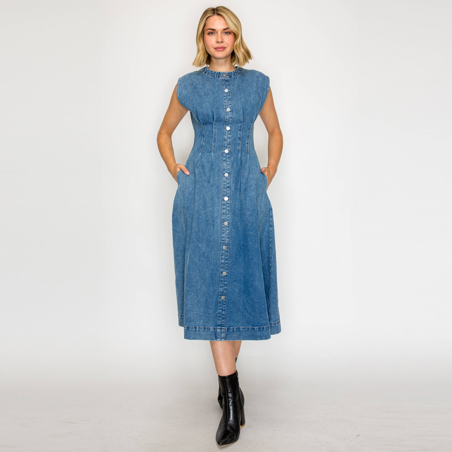 Timeless Button-Down Denim Dress
