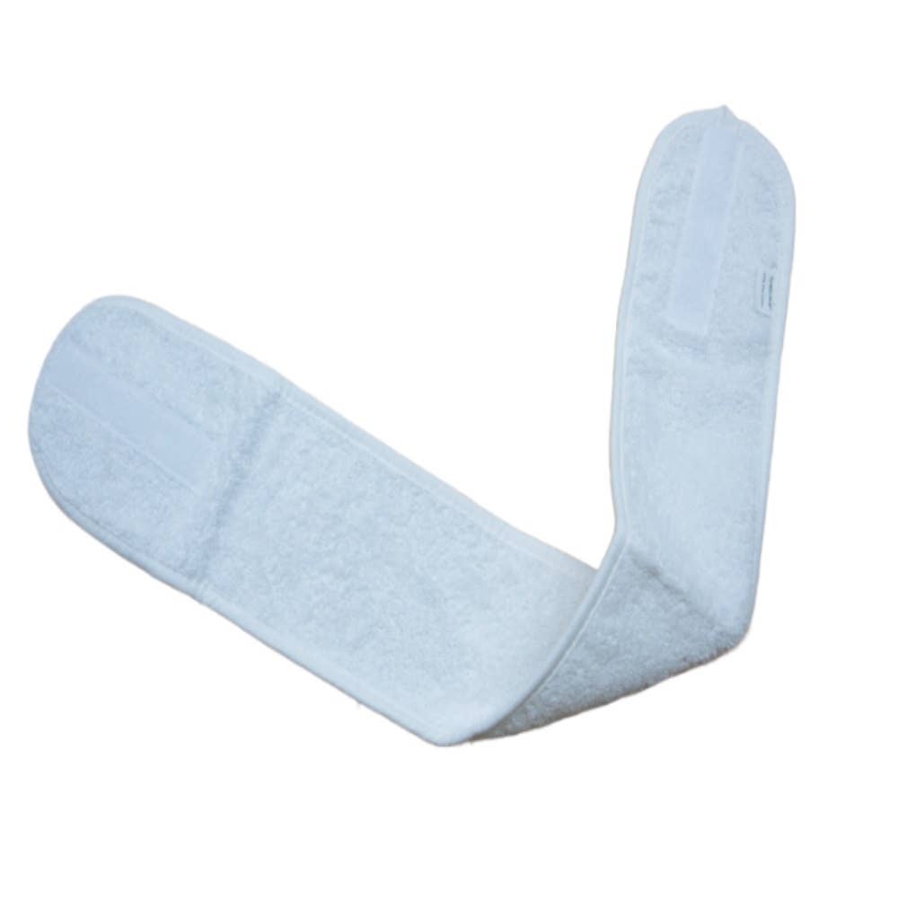 WHITE Headbands for Spa and Sports 100% Cotton w/Velcro: White