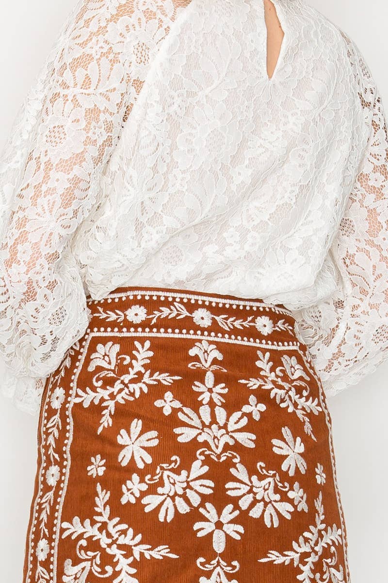 MONTANA Embroidery mini skirt